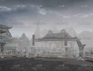 破旧遗弃的老古寺庙Blend工程源文件