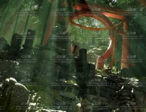 UE5素材—日本竹林墓地