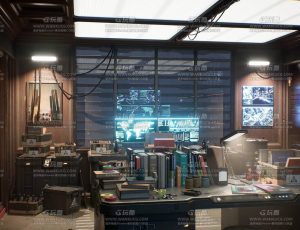 UE5素材—赛博朋克科技公寓场景