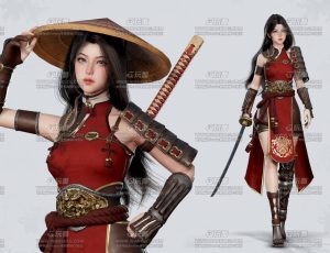 UE5素材—中国流浪武侠女角色