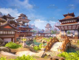 UE5素材—风格化古代建筑宫殿场景