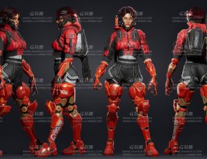 UE5素材—赛博朋克街头女孩