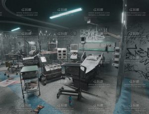 废弃的军营医疗室Blend工程源文件