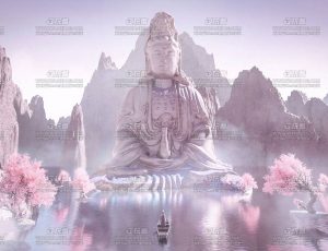 仙谷佛像场景C4D工程源文件