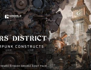 维多利亚蒸汽朋克建筑套件模型Blend资产库