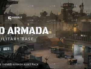 现代科技战争建筑套件模型Blend资产库