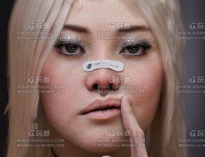 超写实逼真欧美女孩Blend模型