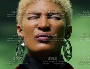 超写实逼真美国卷毛妇女Blend模型