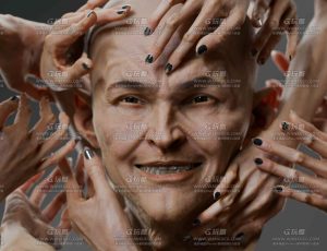 超写实逼真手臂手腕手掌手指老人头Blend模型
