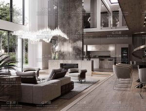 超写实高档别墅场景Blend工程源文件