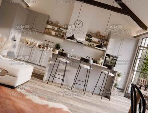 超写实高档平层别墅场景Blend工程源文件