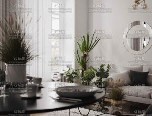 高精度北欧简约客厅场景Blend工程源文件