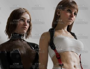 超写实逼真两位女模特Blend模型