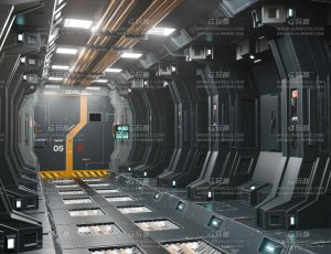 长科幻隧道走廊场景Blend工程源文件