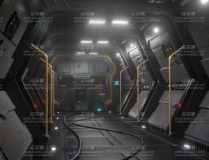 小科幻隧道走廊环境场景Blend工程源文件