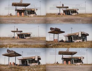 废弃郊区公路荒凉加油站动画场景Blend工程源文件