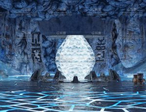 神秘蓝光古老仪式洞穴Blend工程源文件