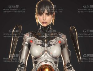 赛博朋克杀手女机器人CG影视级角色Blend模型