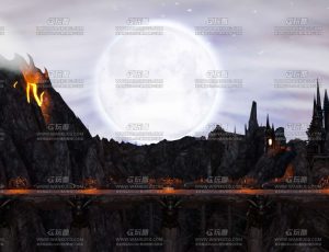 德古拉古堡入口大桥场景Blend工程源文件