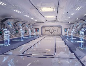 赛博朋克高级科幻研究中心大厅场景Blend工程源文件