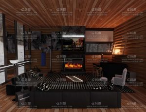 冬季木屋温馨客厅环境场景Blend工程源文件