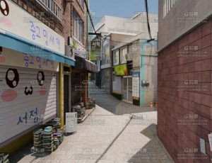 韩国街道场景Blend工程源文件