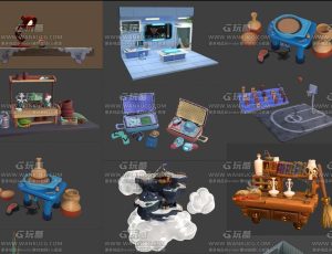 卡通模型场景包Blend资产库