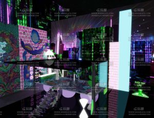 霓虹灯挡板舞台场景Blend工程源文件