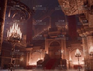 魔幻中世纪德古拉城堡皇宫场景Blend工程源文件