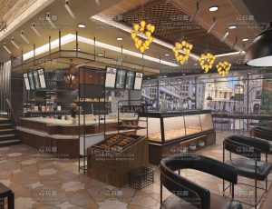 高档面包店铺场景Blend工程源文件