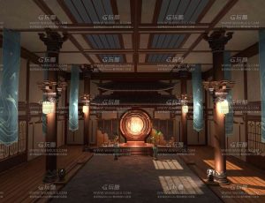 古风打坐客厅场景Blend工程源文件