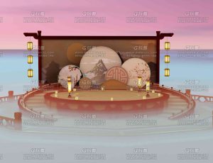 国风迷雾舞台场景Blend工程源文件