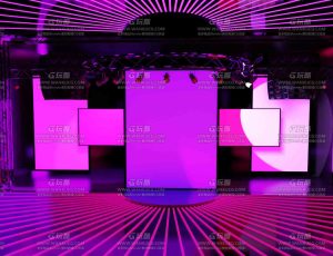 紫色氛围舞台场景Blend工程源文件