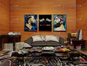 堆满钞票的嘻哈歌手黑帮客厅场景Blend工程源文件