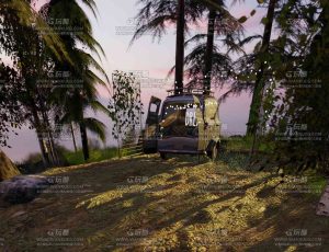 林中夕阳露营车场景环境Blend工程源文件