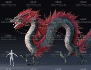 MAYA电影级超高精度CG动画中国风红发魔龙