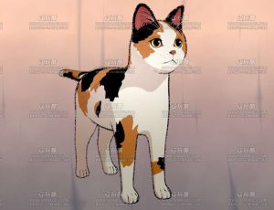 三渲二卡通动漫可爱三花猫Blend模型