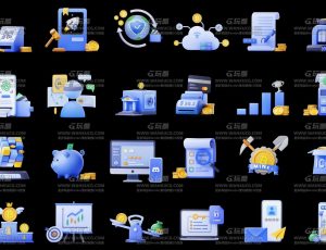 Blender可爱三维MG商务动画动效模型资产包