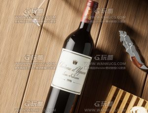 红酒渲染C4D工程源文件