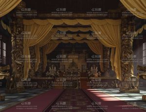 皇宫内景C4D工程源文件