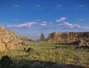 沙漠绿洲C4D工程源文件