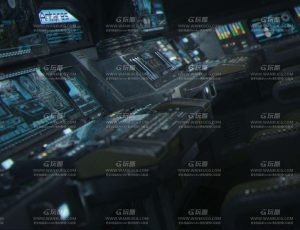 宇宙飞船操控室C4D工程源文件
