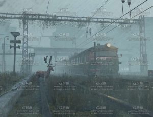 废弃的火车站C4D工程源文件