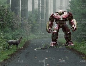 钢铁侠和鹿C4D工程源文件