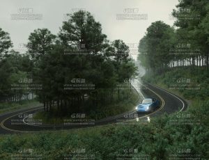 盘山公路C4D工程源文件