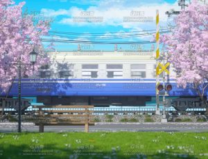 日式樱花火车场景C4D工程源文件