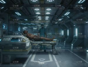 科幻医疗室C4D工程源文件