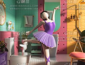 卫生间场景C4D工程源文件