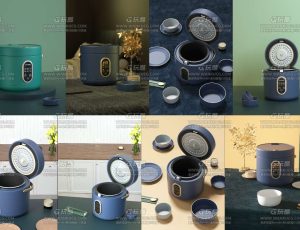 电饭锅12个场景C4D工程源文件