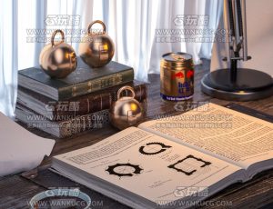 书桌咖啡C4D工程源文件